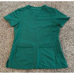 Med Couture Women's Green Short Sleeve Scrub Top Size Small